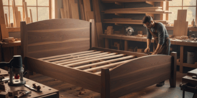 Professional woodworking image for article: Transform Your Bedroom with a Luxurious King Bed. Worksh