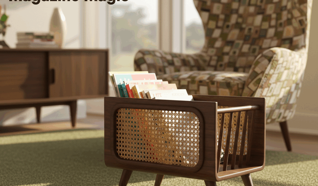 Professional woodworking featured image: Mid-Century Magazine Rack - Tapered Legs and That 1960s D..