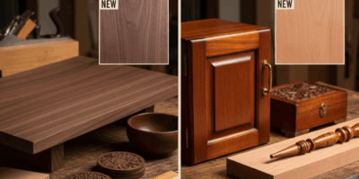 Professional woodworking featured image: Walnut vs Cherry Wood: Color Changes Over Time