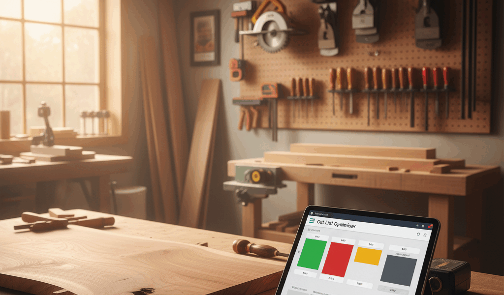Professional woodworking image for article: Boost Efficiency with Advanced Cut List Optimizer Tools.
