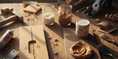 Professional featured image for woodworking article: Wood Filler vs Wood Putty: When to Use Each. Hi