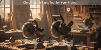 Professional featured image for woodworking article: Chop Saw vs Miter Saw Differences. High quality