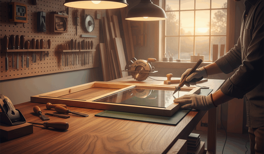 Professional woodworking image for article: Effortlessly Master the Art of Cutting Tempered Glass. W