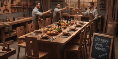 Professional featured image for woodworking article: Experience Joyful Banquets with a 12-Person Din