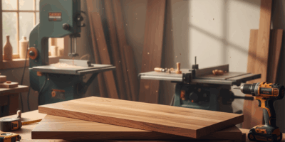 Professional woodworking image for article: Solid Wood Floating Shelves Guide. Workshop, wood grain,