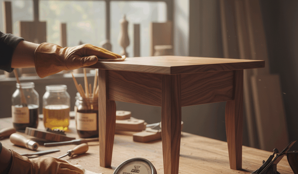 Professional woodworking image for article: Furniture Wax Tips and Techniques. Workshop, wood grain,