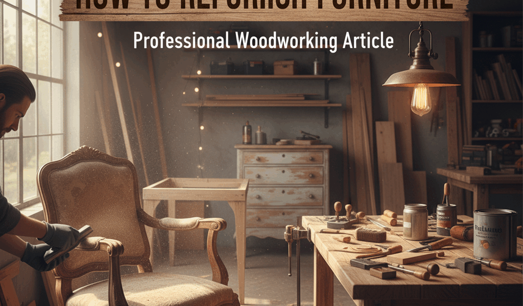 Professional featured image for woodworking article: How to Refurbish Furniture. High quality photog