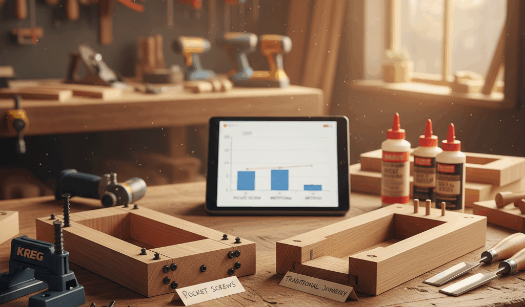 Professional featured image for woodworking article: Pocket Screws vs Traditional Joinery: Cost Anal