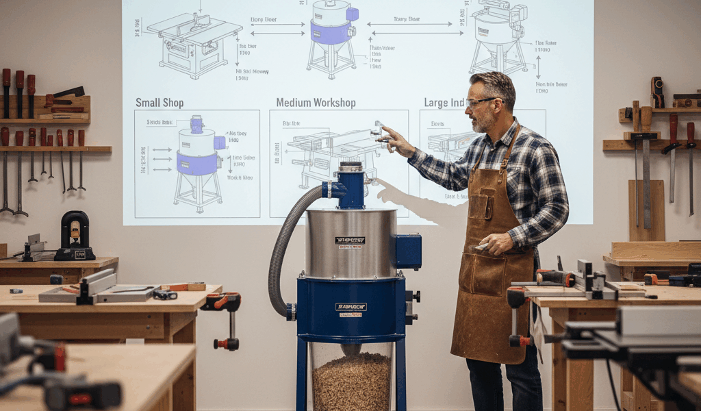 Professional woodworking featured image: Choosing the Perfect Dust Collector Size for You