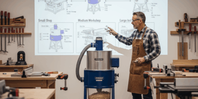 Professional woodworking featured image: Choosing the Perfect Dust Collector Size for You