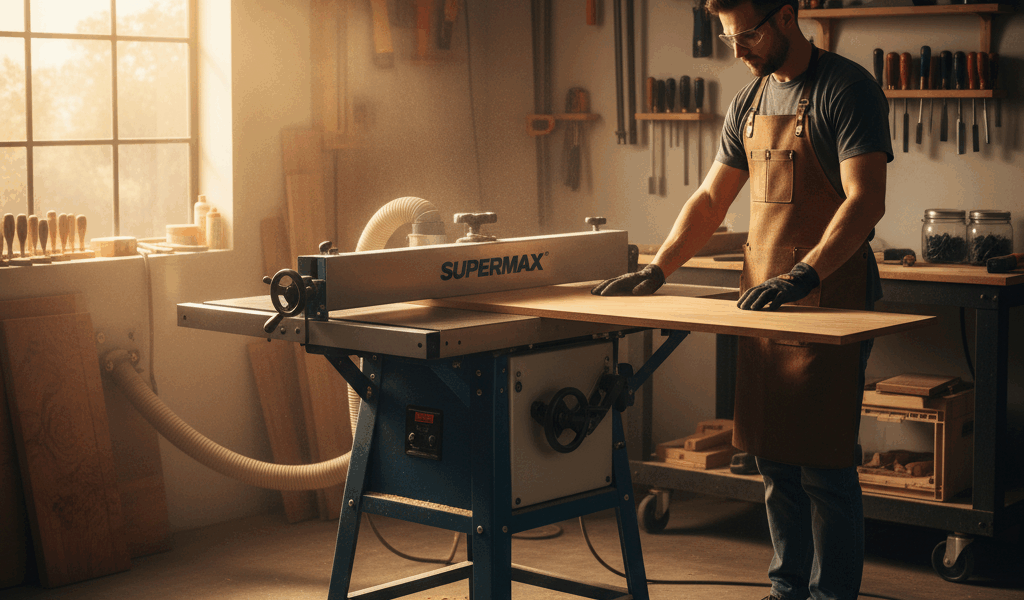 Professional featured image for woodworking article: Transform Your Woodworking with Supermax 16-32 
