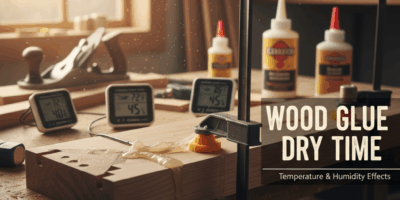 Professional featured image for woodworking article: Wood Glue Dry Time: Temperature and Humidity Ef