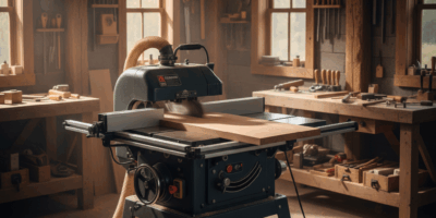 Professional woodworking image for article: Table Saw Planer Combo Guide. Workshop, wood grain, tool