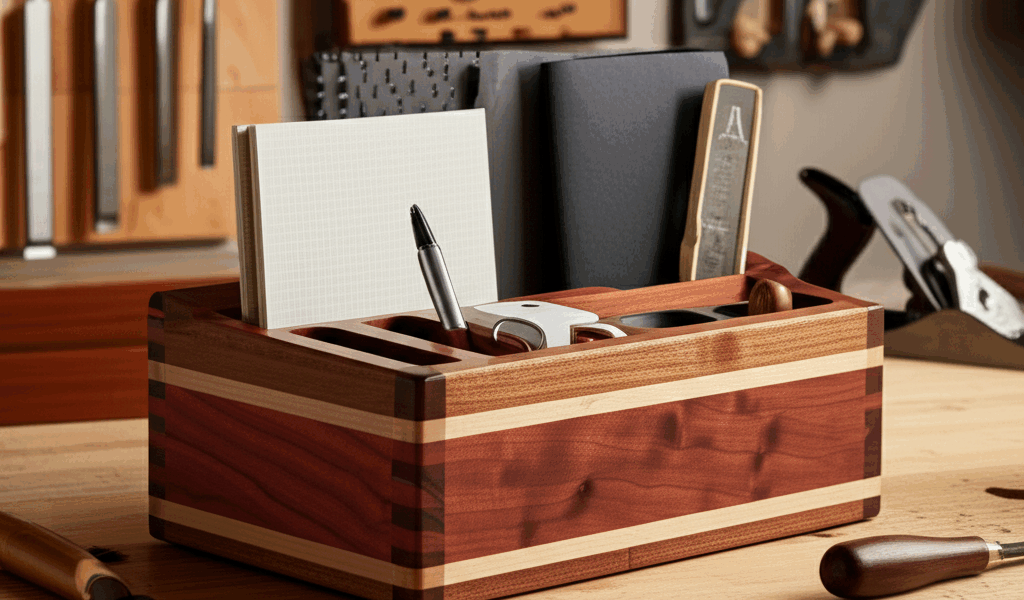 Desktop Organizer - Cherry and Maple Combo That Looks Custom