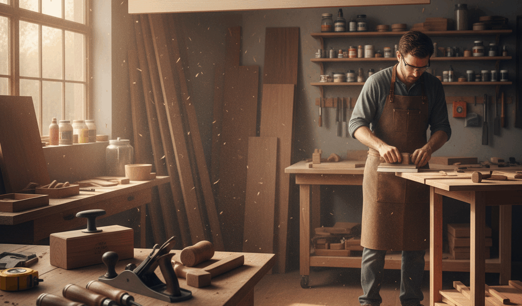 Professional featured image for woodworking article: 133 Shoo Review. High quality photography, work