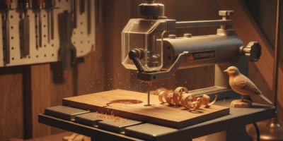 Professional featured image for woodworking article: Best Scroll Saws for Fine Detail Work. High qua