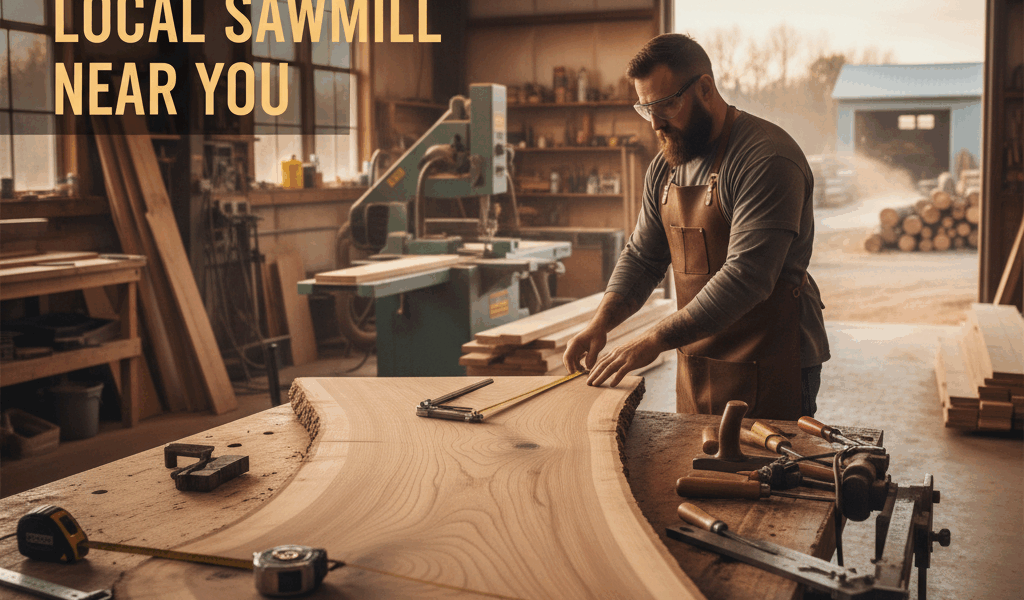Professional woodworking image for article: Finding a Local Sawmill Near You. Workshop, wood grain, 