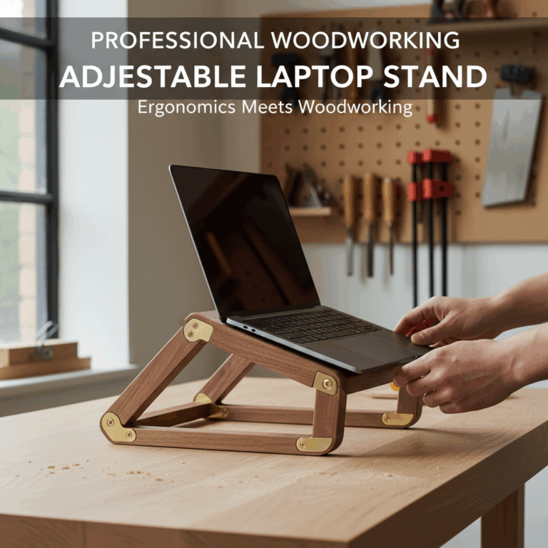 Professional woodworking featured image: Adjustable Laptop Stand - Ergonomics Meets Woodworking