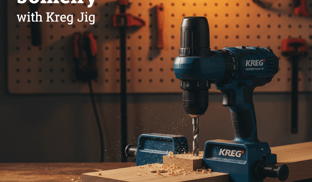 Professional featured image for woodworking article: Pocket Hole Joinery with Kreg Jig. High quality
