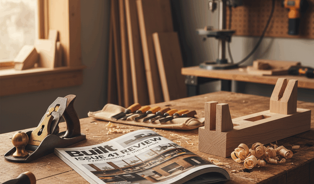 Professional featured image for woodworking article: Built Magazine Issue 41 Review. High quality ph