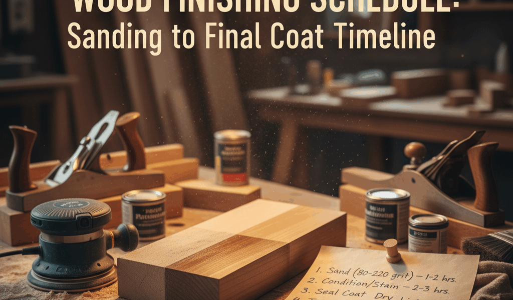 Professional featured image for woodworking article: Wood Finishing Schedule: Sanding to Final Coat 