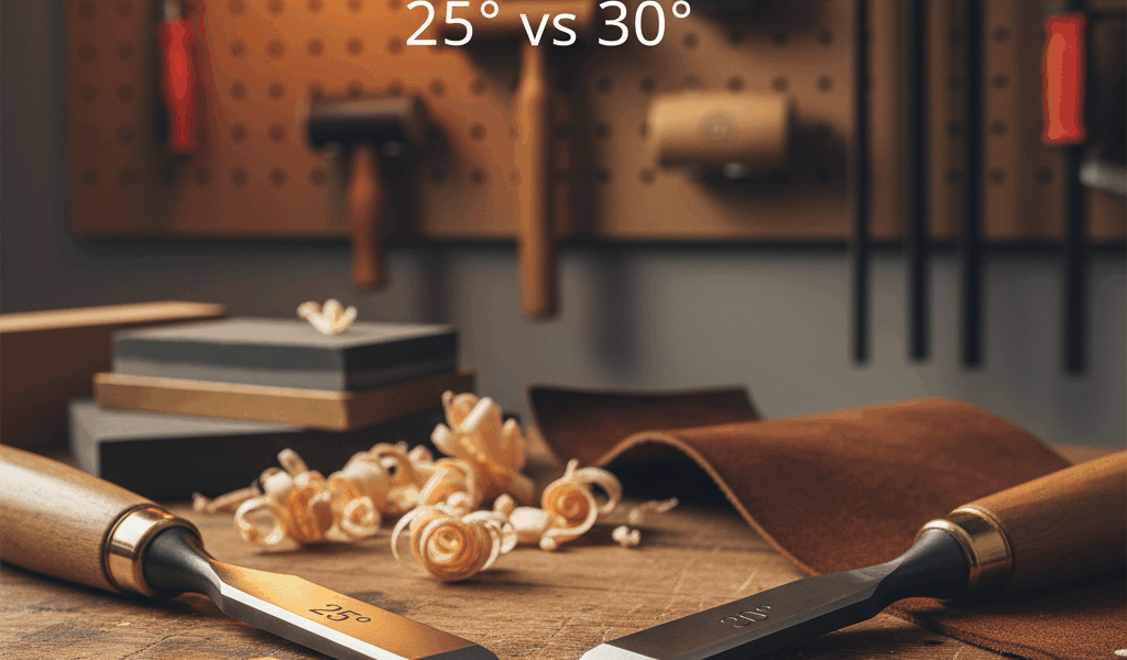 Professional featured image for woodworking article: Chisel Sharpening Angles: 25° vs 30° Comparison