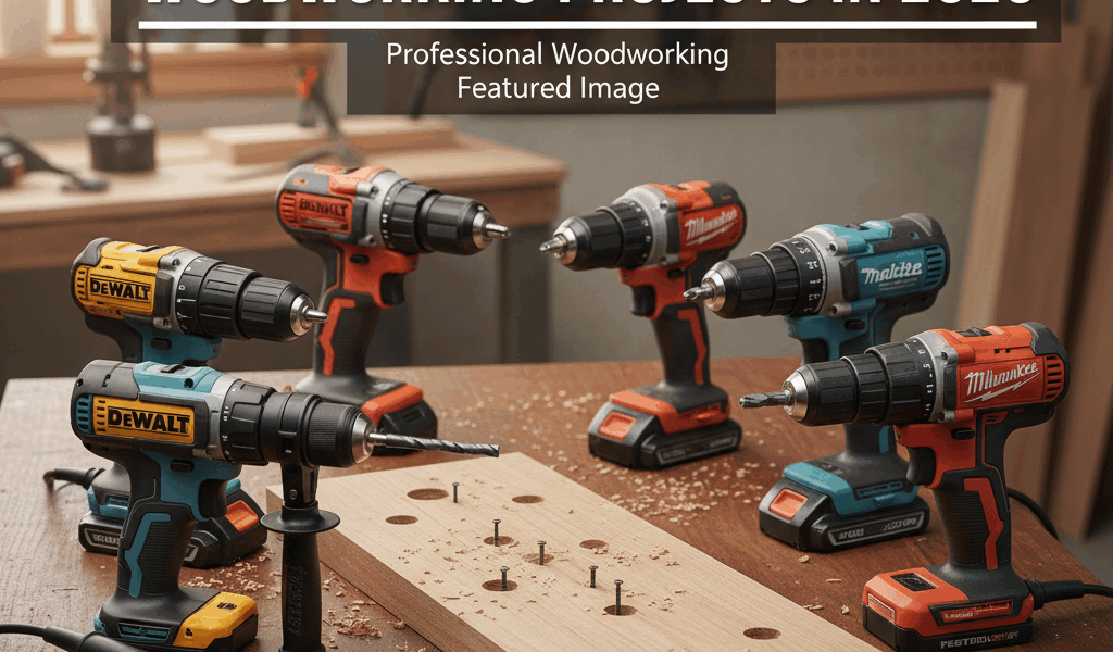 Professional woodworking featured image: Best Power Drills for Woodworking Projects in 2025