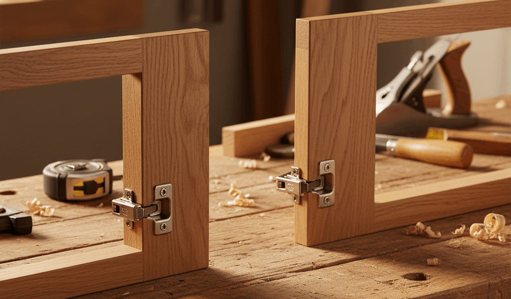 Professional featured image for woodworking article: Cabinet Hinge Types: Full Overlay vs Half Overl