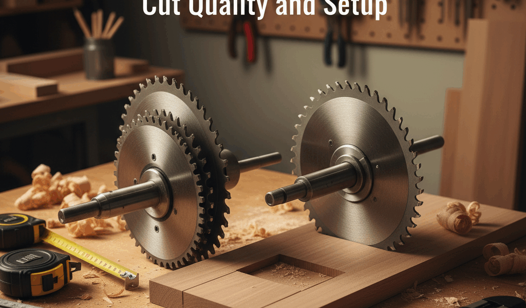Professional featured image for woodworking article: Dado Stack vs Wobble Blade: Cut Quality and Set