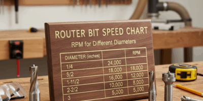 Professional woodworking featured image: Router Bit Speed Chart: RPM for Different Diameters
