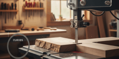 Professional featured image for woodworking article: Band Saw Blade Width Guide: Curves and Resawing
