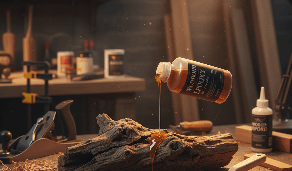 Professional featured image for woodworking article: Best Epoxy for Wood Repairs and Gaps. High qual