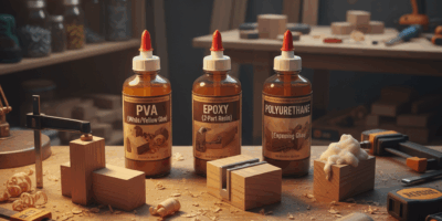 Professional featured image for woodworking article: Best Wood Glue Types Compared. High quality pho