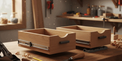 Professional featured image for woodworking article: Drawer Slides Comparison: Side Mount vs Under M