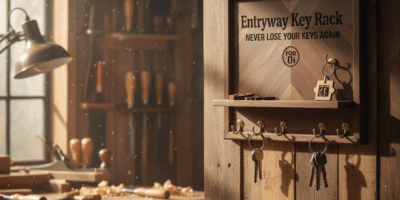 Professional featured image for woodworking article: Entryway Key Rack - Never Lose Your Keys Again