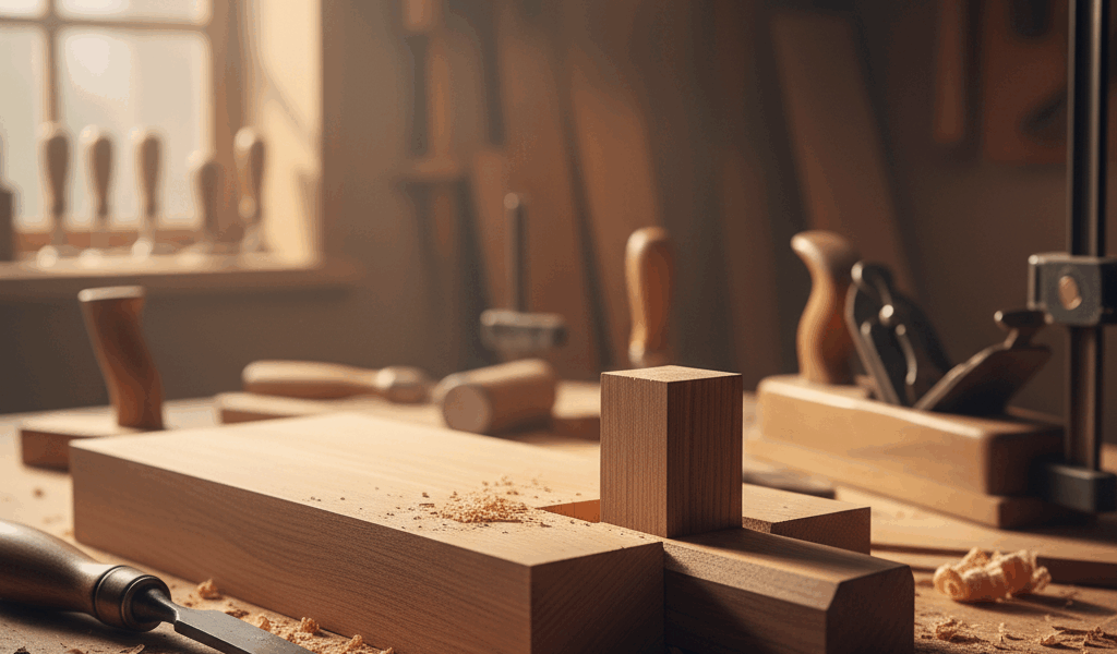 Professional featured image for woodworking article: Mortise and Tenon Joints Guide. High quality ph