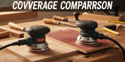 Professional featured image for woodworking article: Orbital Sander Pad Size: 5-Inch vs 6-Inch Cover