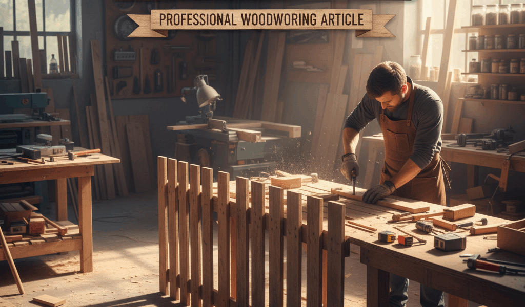 Professional featured image for woodworking article: Pallet Fence Building Ideas. High quality photo