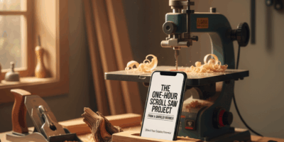 Professional featured image for woodworking article: The One-Hour Scroll Saw Project for Phone Dock