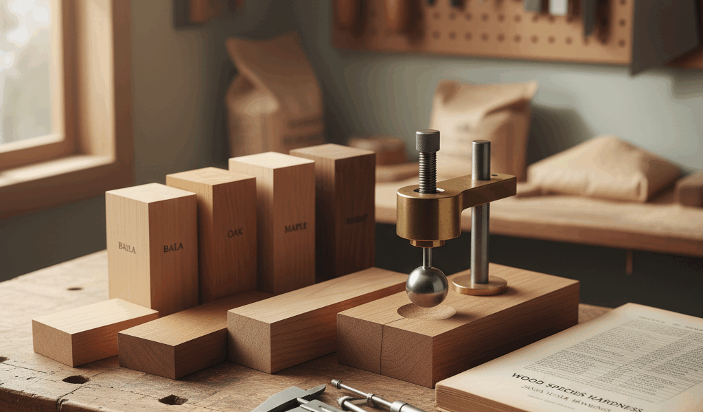 Professional featured image for woodworking article: Wood Species Hardness: Janka Scale Rankings. Hi