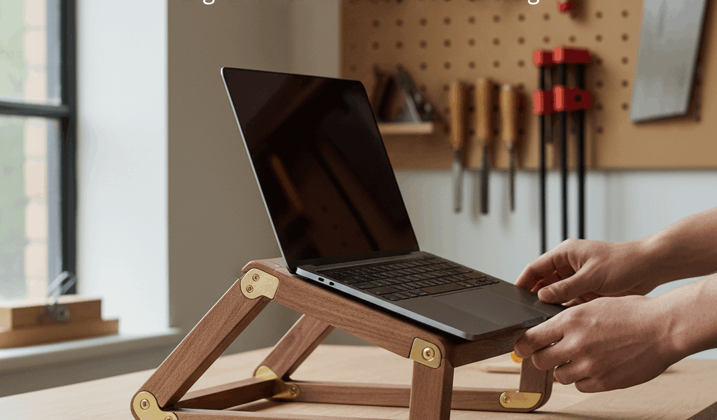 Professional woodworking featured image: Adjustable Laptop Stand - Ergonomics Meets Woodworking