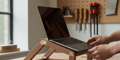 Professional woodworking featured image: Adjustable Laptop Stand - Ergonomics Meets Woodworking