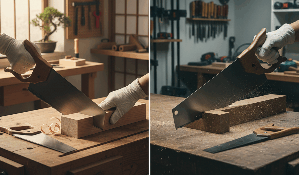 Professional woodworking featured image: Japanese Pull Saws vs Western Push Saws: Cutting Comparison