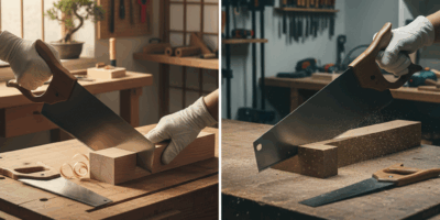 Professional woodworking featured image: Japanese Pull Saws vs Western Push Saws: Cutting Comparison