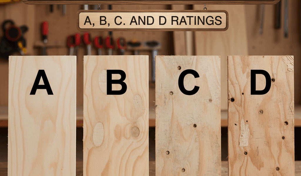 Professional woodworking featured image: Plywood Grades Explained: A, B, C, and D Ratings