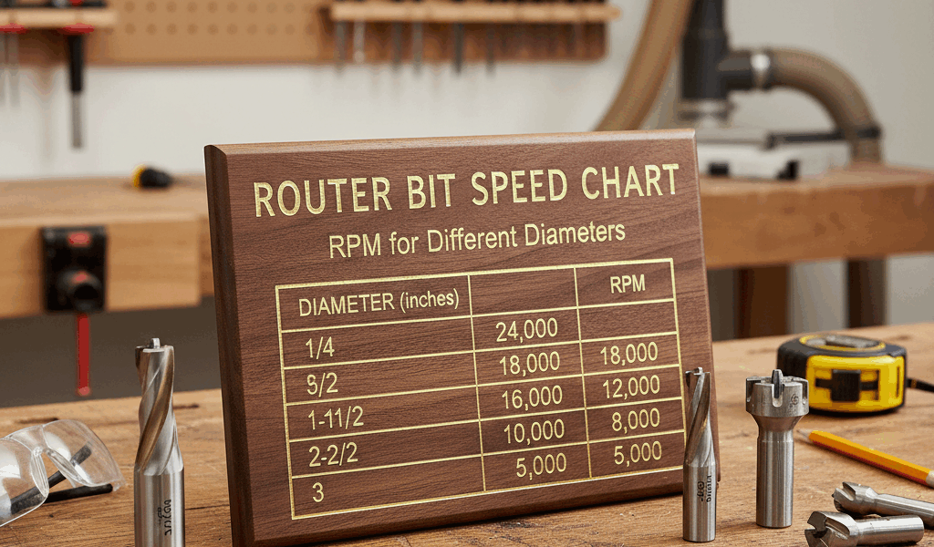 Professional woodworking featured image: Router Bit Speed Chart: RPM for Different Diameters