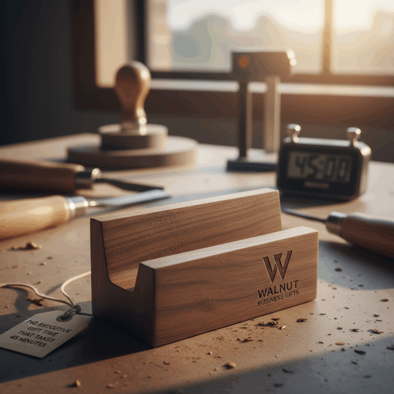 Professional woodworking featured image: The Executive Gift That Takes 45 Minutes for Walnut Busin..