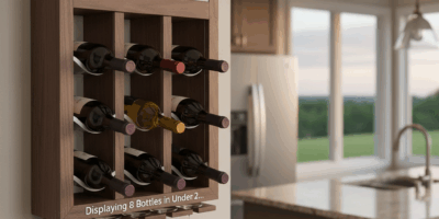 Professional woodworking featured image: Wall-Mounted Wine Rack - Displaying 8 Bottles in Under 2 ..