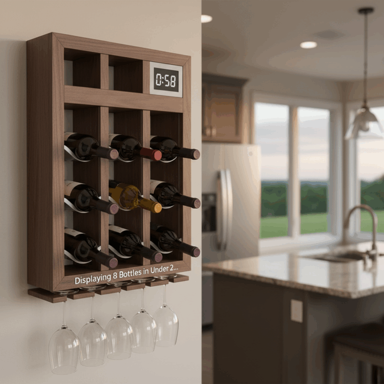 Professional woodworking featured image: Wall-Mounted Wine Rack - Displaying 8 Bottles in Under 2 ..