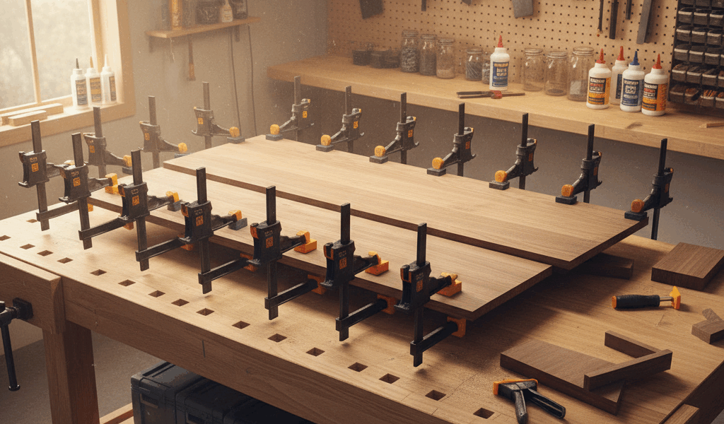 Professional woodworking featured image: Workbench Clamping Station Setup